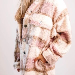 Mauve and Taupe Sherpa Jacket M/L